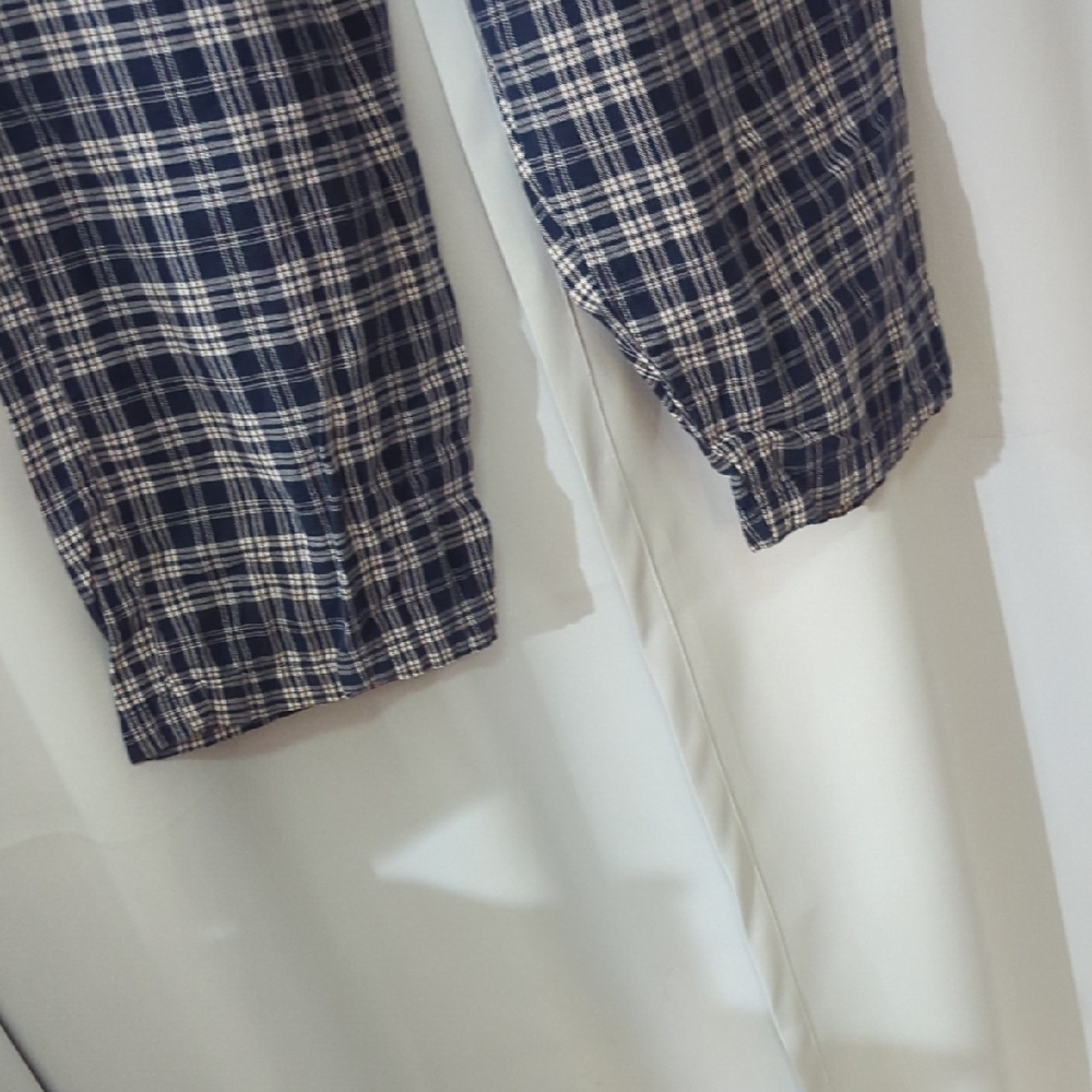 Men’s Blue Plaid Lounge / Casual Pants – Size XL | 100% Cotton - Picture 9 of 16